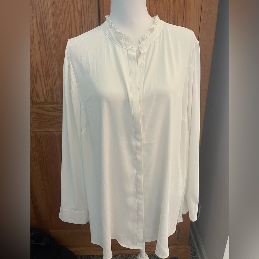 Torrid Long Sleeve Blouse White Size 3